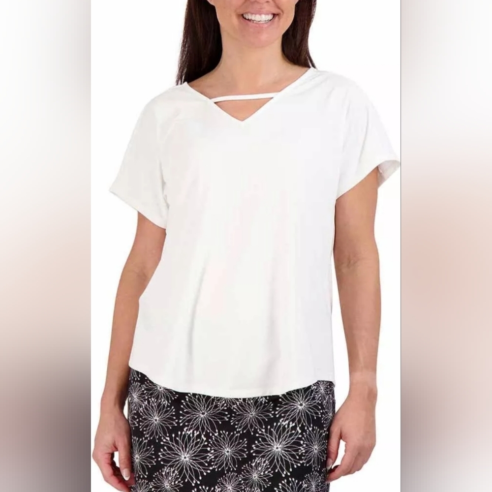 TRANQUILITY‎ COLORADO CLOTHING BLACK LADIES' V-NECK KNIT TOP SZ M NWT